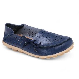 mocassin orthopédique femme ajourés en cuir fendu