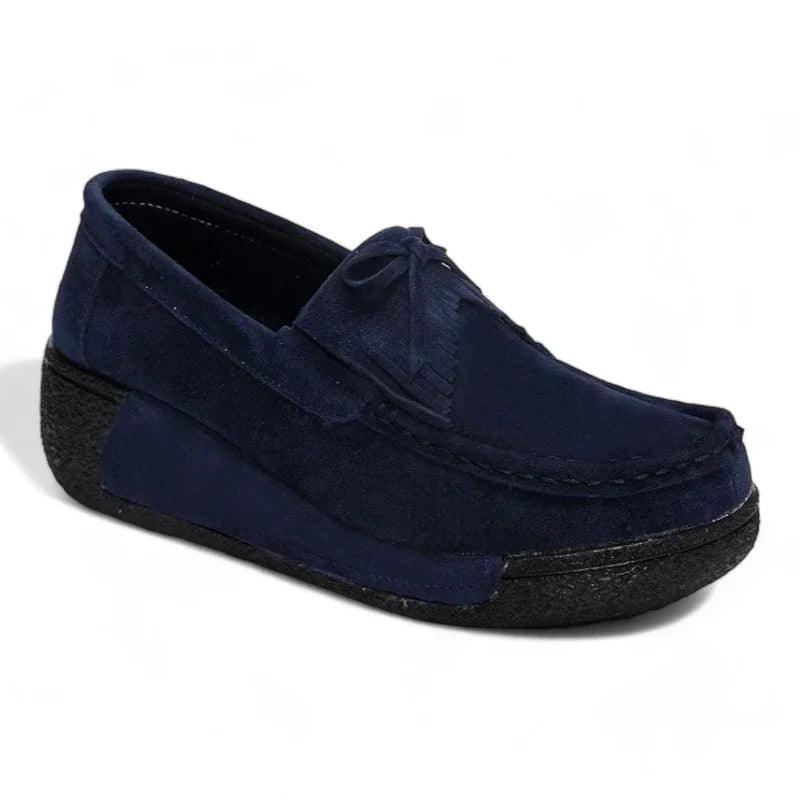 mocassin orthopédique femme compensés en daim – Image 3