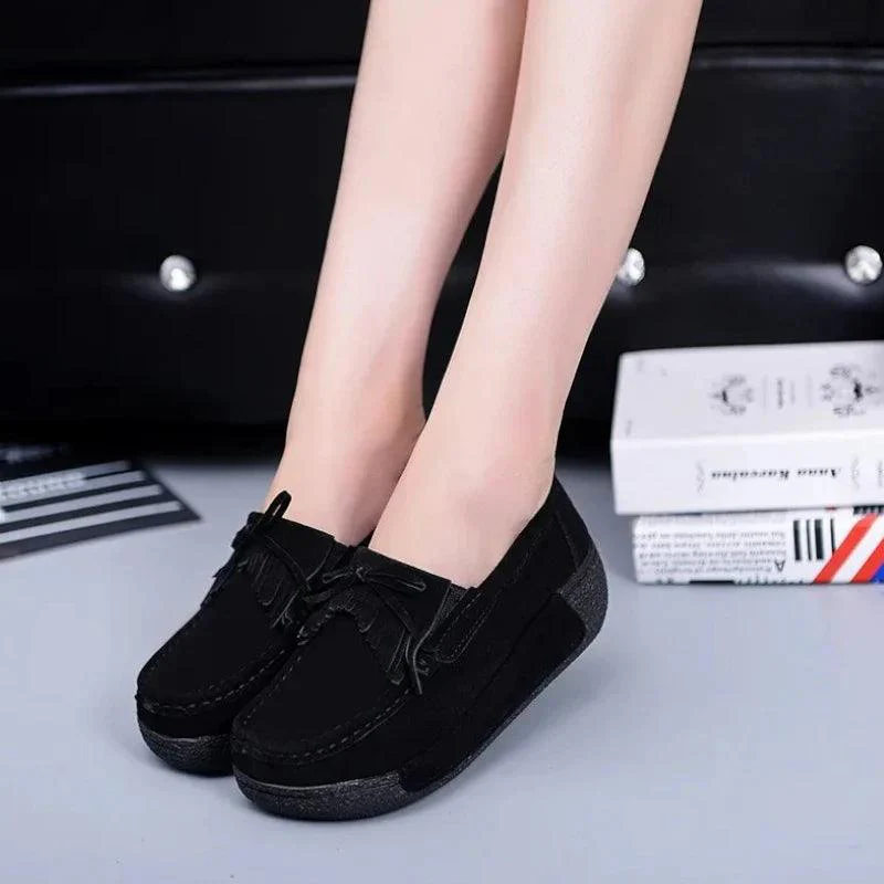 mocassin orthopédique femme compensés en daim – Image 6