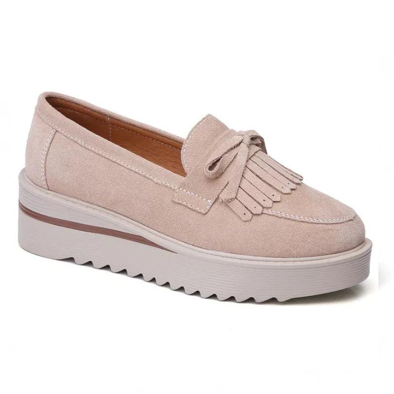 mocassin orthopédique femme compensés en daim