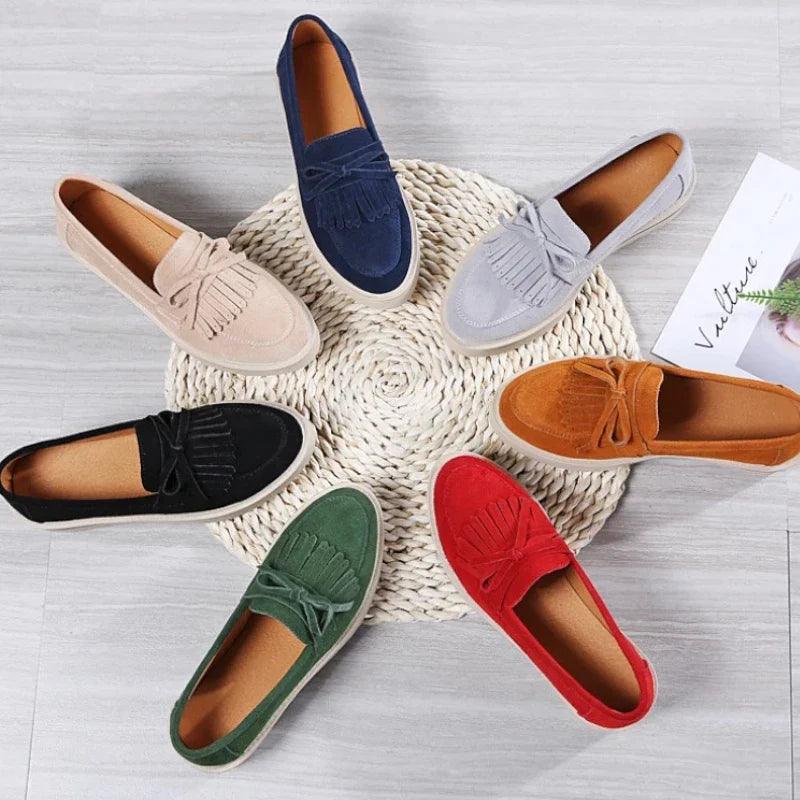 mocassin orthopédique femme compensés en daim – Image 4