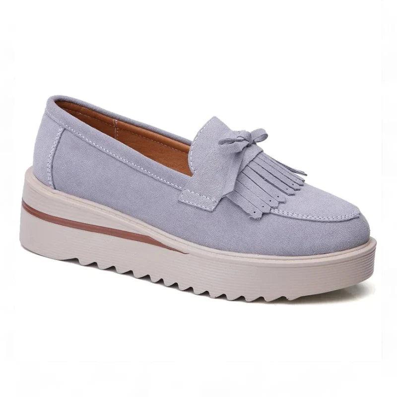 mocassin orthopédique femme compensés en daim – Image 8