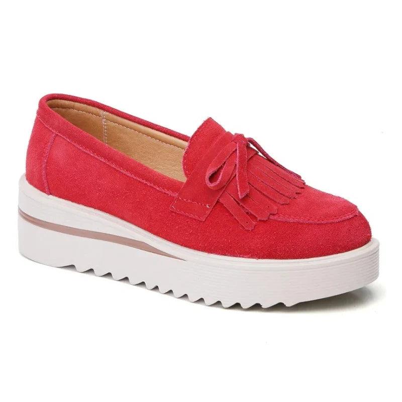 mocassin orthopédique femme compensés en daim – Image 9