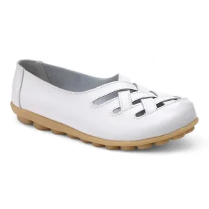 mocassin orthopédique femme tressés en cuir