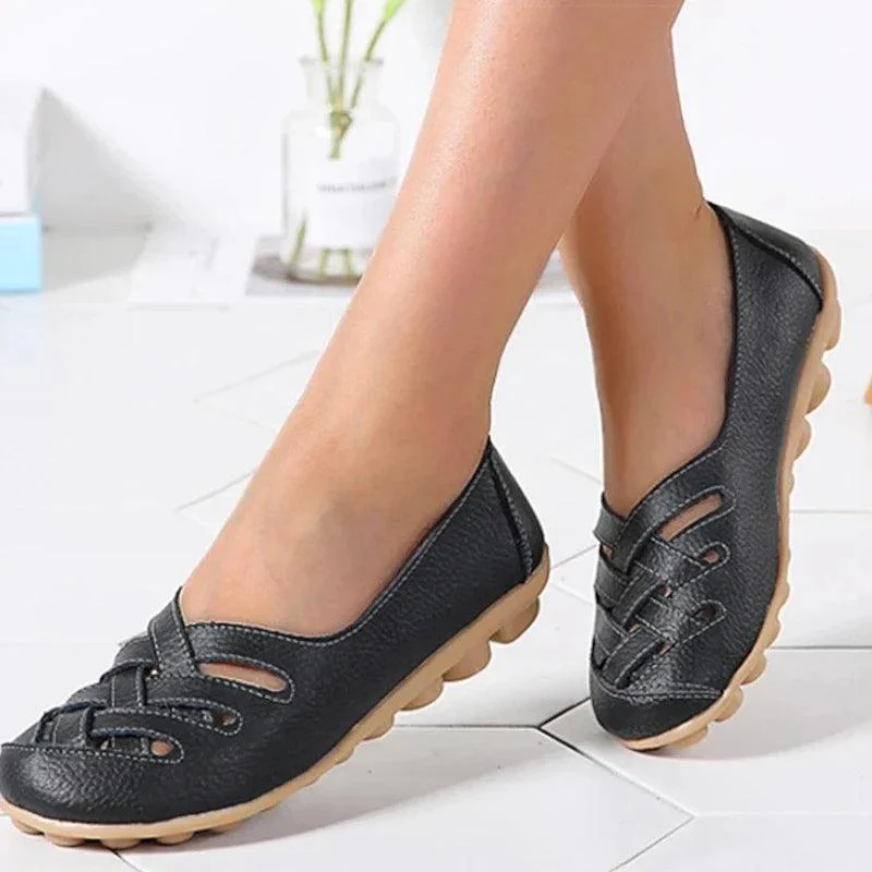 mocassin orthopédique femme tressés en cuir – Image 3