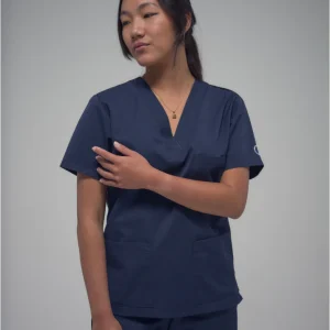 Blouse médicale femme à trois poches et col en V Vénus