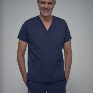 Blouse médicale homme à trois poches et col en V Zeus