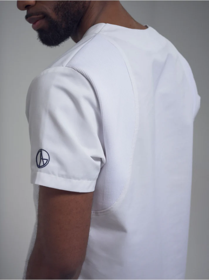 Blouse médicale homme à trois poches et col en V Zeus – Image 4