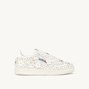Baskets Medalist Low fleurs blanches