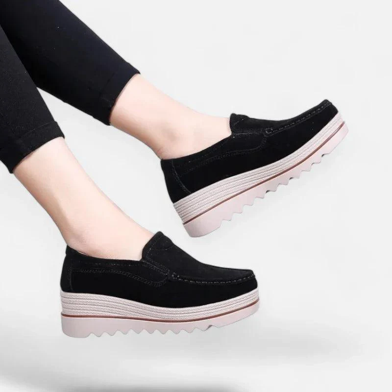 mocassin orthopédique femme compensés en faux daim – Image 4