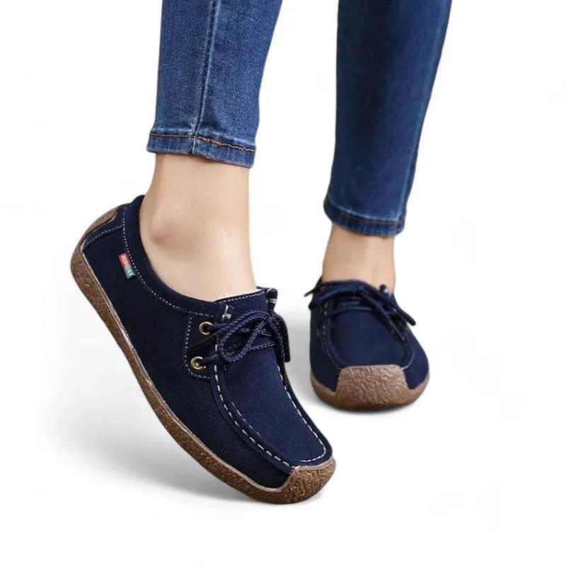 mocassin orthopédique femme en daim à lacets – Image 3