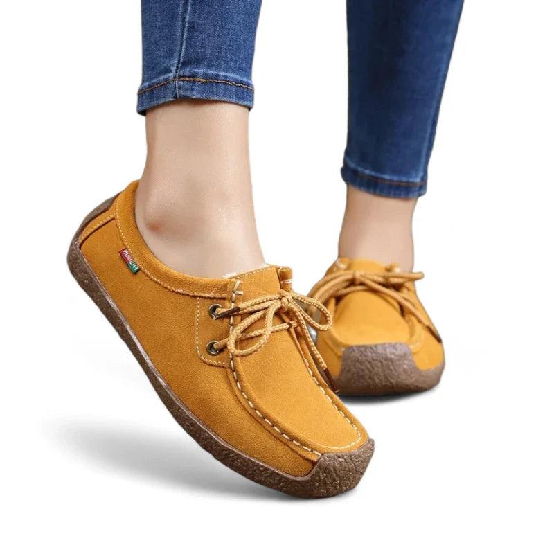 mocassin orthopédique femme en daim à lacets – Image 5