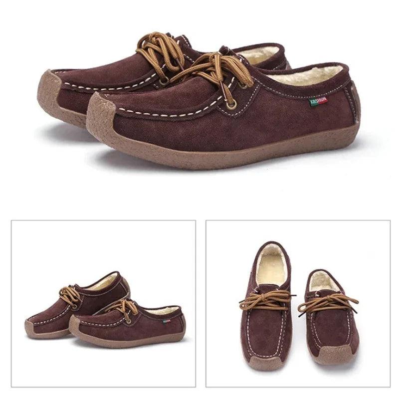 mocassin orthopédique femme en daim à lacets – Image 2