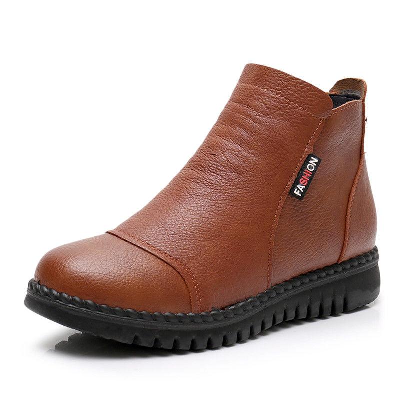 Bottes de neige vintage en cuir pour femmes – Image 8