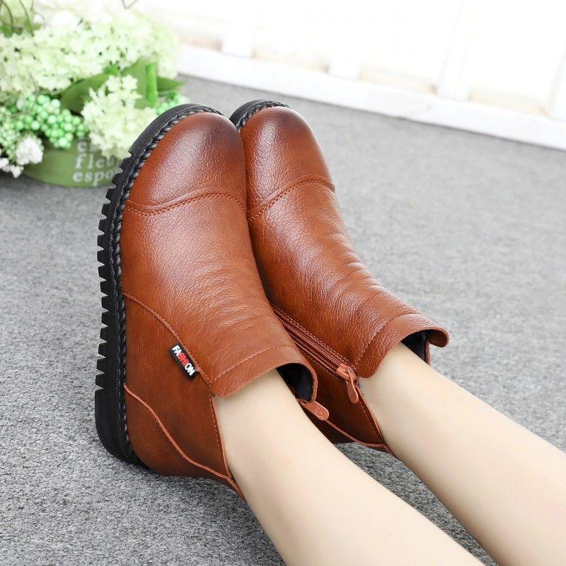 Bottes de neige vintage en cuir pour femmes – Image 4