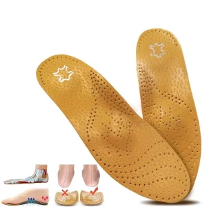 Semelles intérieures orthopédiques en cuir pour chaussures