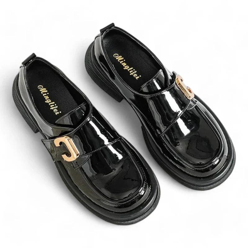 mocassin orthopédique femme vernis noirs à talons