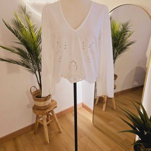 Blouse coton broderie anglaise