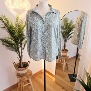 Chemisier fluide vert d’eau