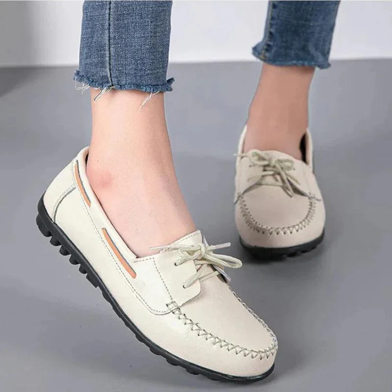 mocassin orthopédique femme plats en cuir à lacets – Image 3