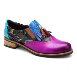 mocassin orthopédique femme à glands en cuir