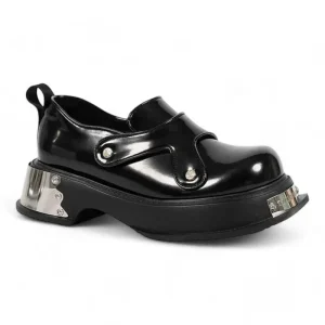 mocassin orthopédique femme vernis compensés style punk