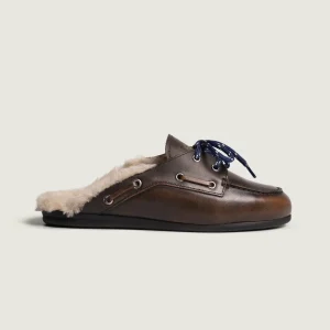 Mules cuir fourrées