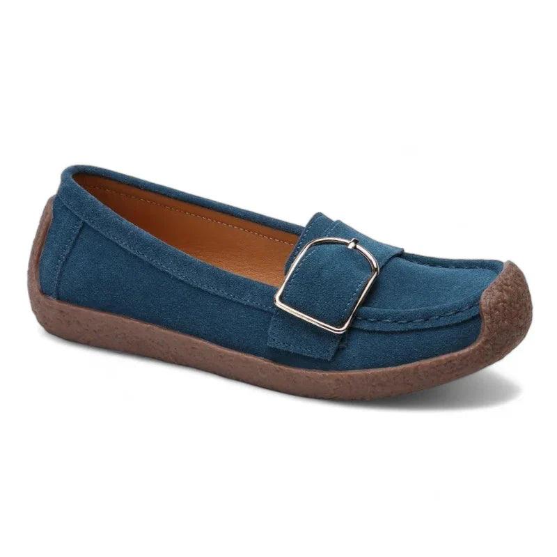 mocassin orthopédique femme en daim apparentes