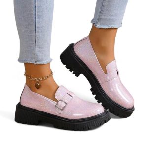 mocassin orthopédique femme brillants à talons