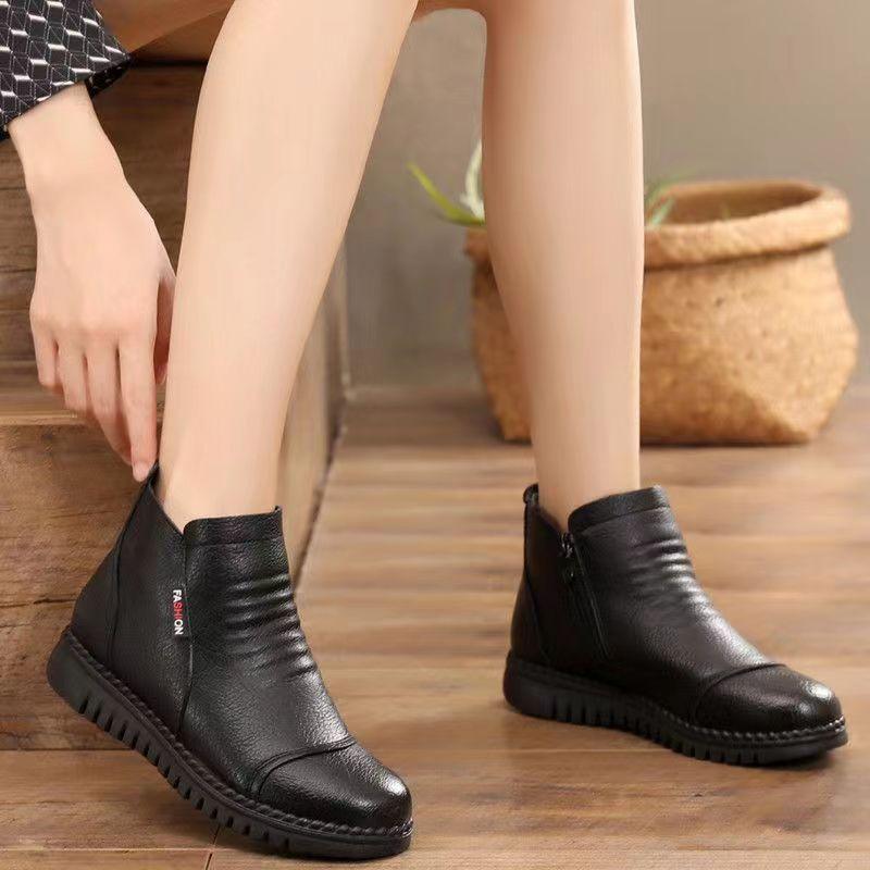 Bottes de neige vintage en cuir pour femmes – Image 9