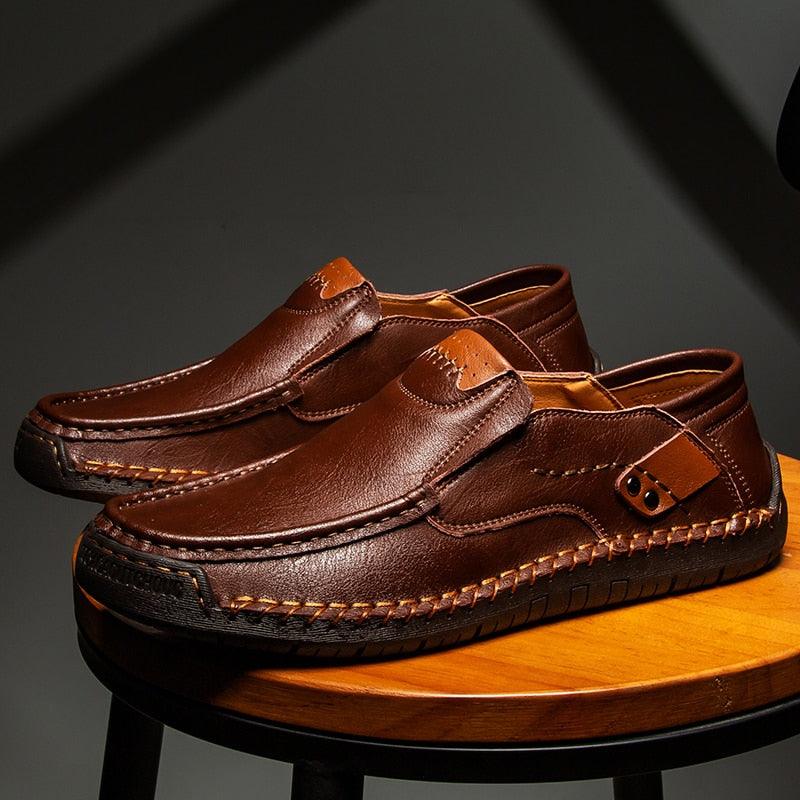 Mocassins en cuir à semelle caoutchouc pour hommes - Voltem – Image 9