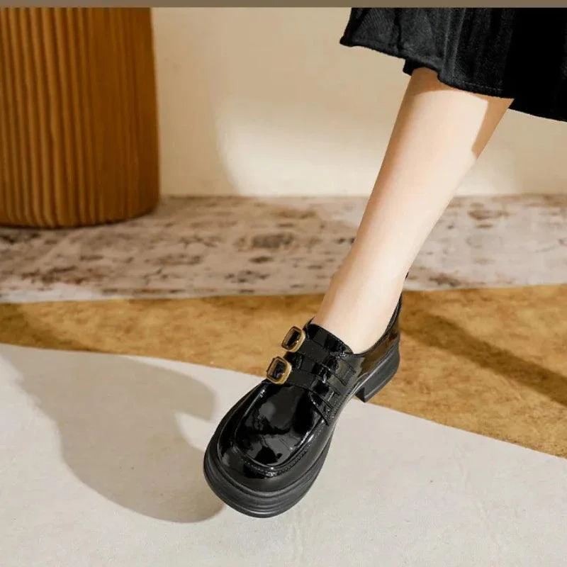 mocassin orthopédique femme vernis à deux boucles – Image 3