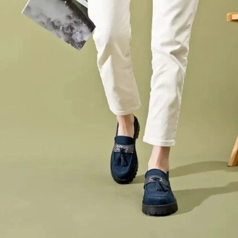 mocassin orthopédique femme en daim à talons – Image 6