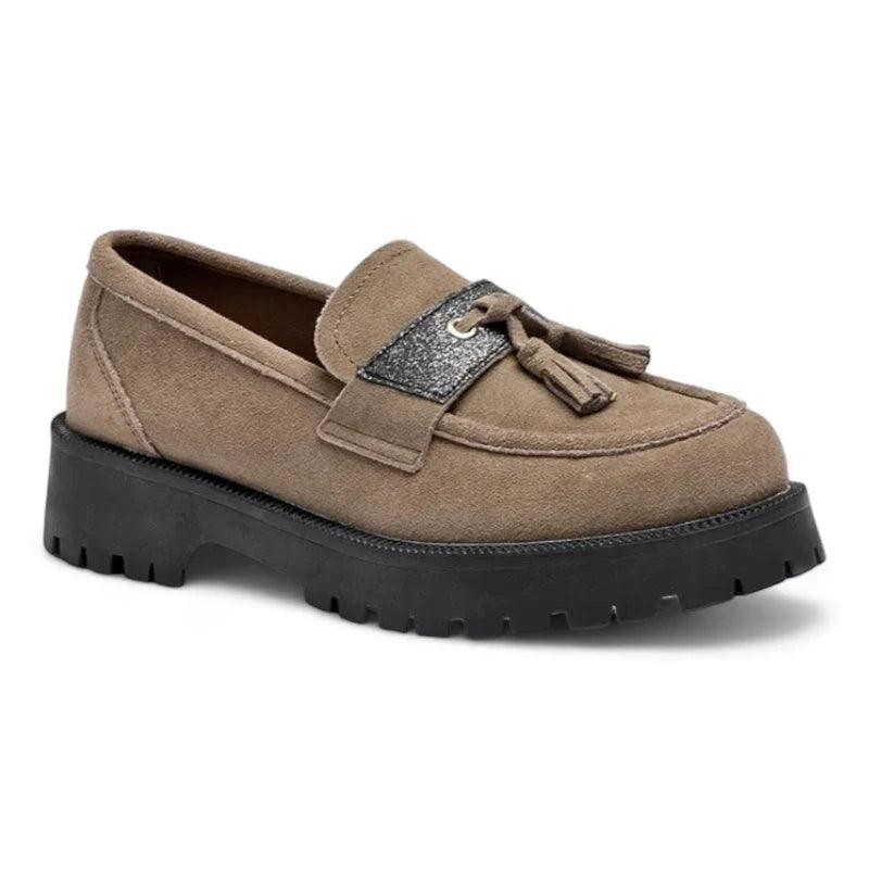 mocassin orthopédique femme en daim à talons – Image 7