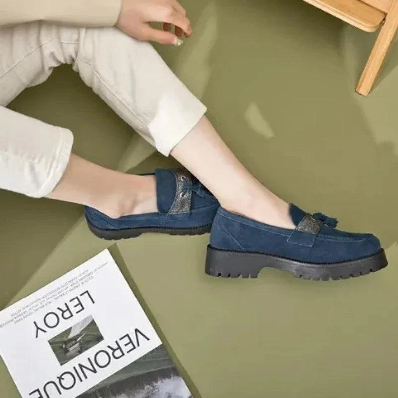 mocassin orthopédique femme en daim à talons – Image 5