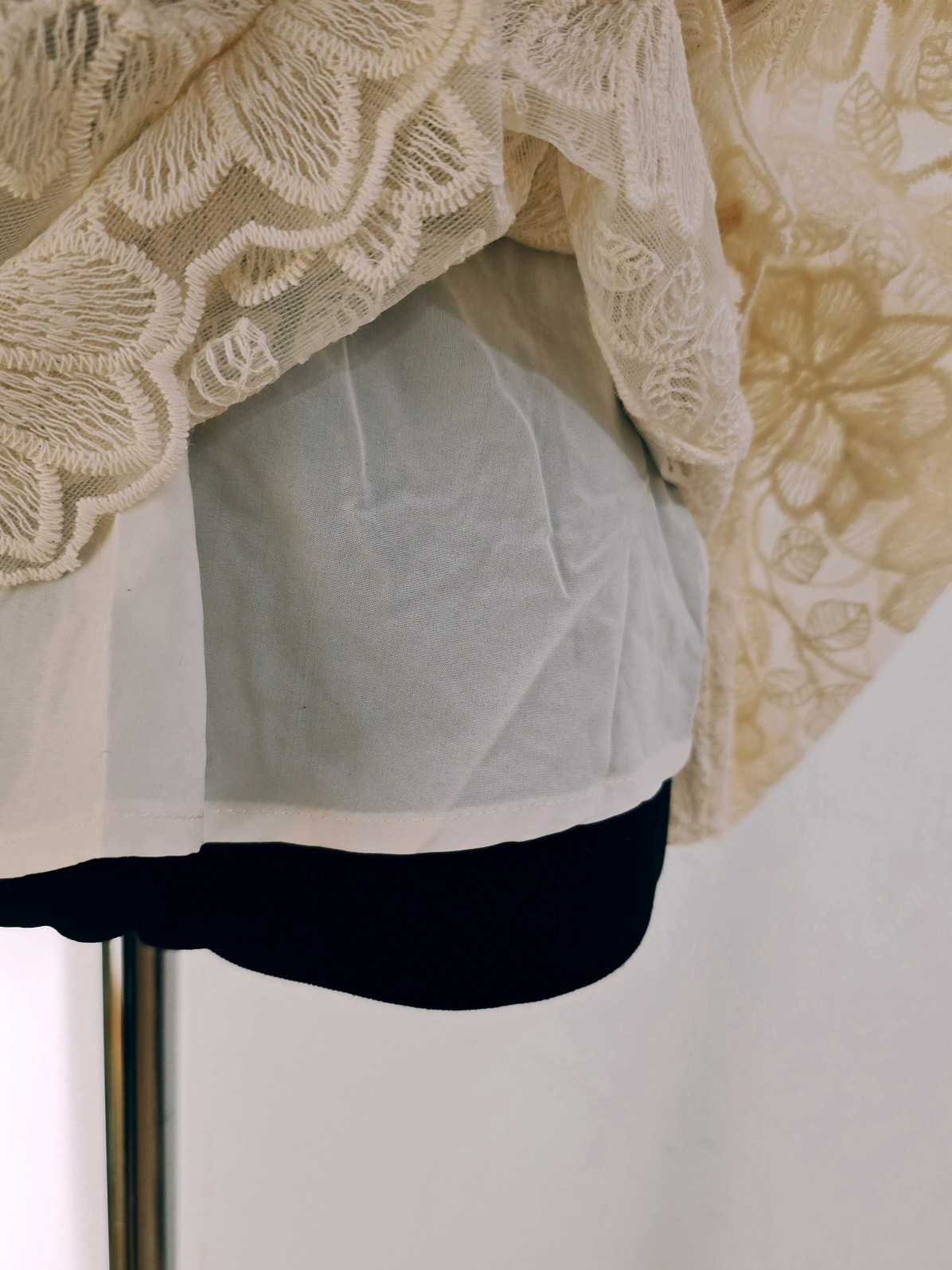 Blouse dentelle fleurs ivoire – Image 3