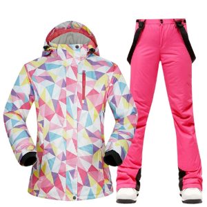 Combinaison de ski femme avec motifs à carreaux, 2 pièces