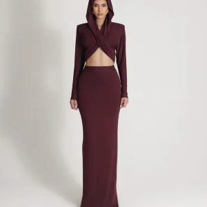 BOLD JERSEY CO-ORD IN BURGUNDY