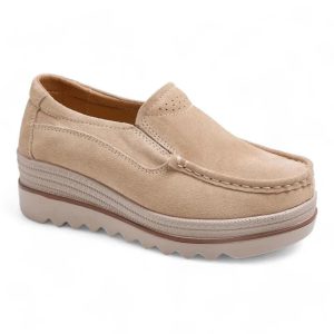 mocassin orthopédique femme compensés en faux daim