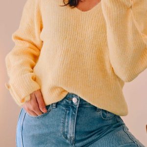 Pull 1 bouton manches