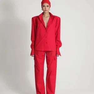 POPELINE SHIRT IN RED