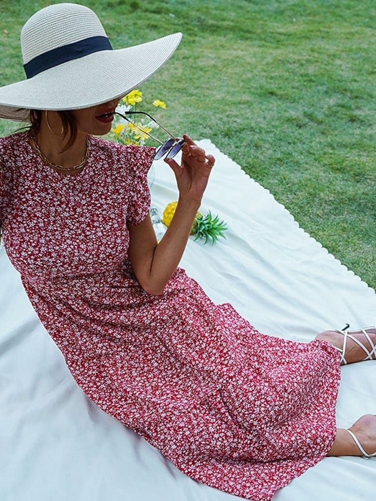Robe midi chic à fleurs pour femmes – Image 4