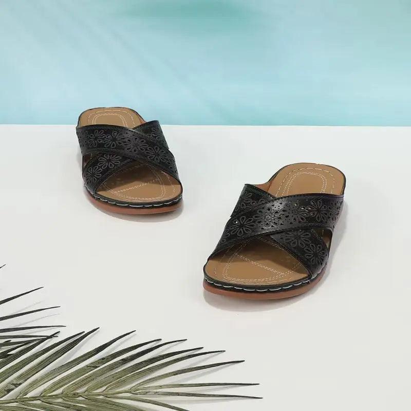 Sandale Orthopédique Femme avec Motifs Floraux – Image 2