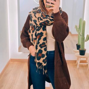 Echarpe douce imprimé léopard