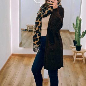 Gilet mi-long maille