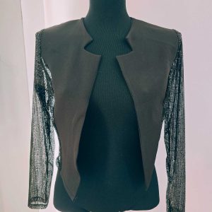 Blazer court manches sequins
