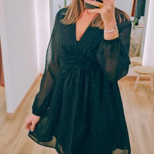 Robe voile gouttes brillantes