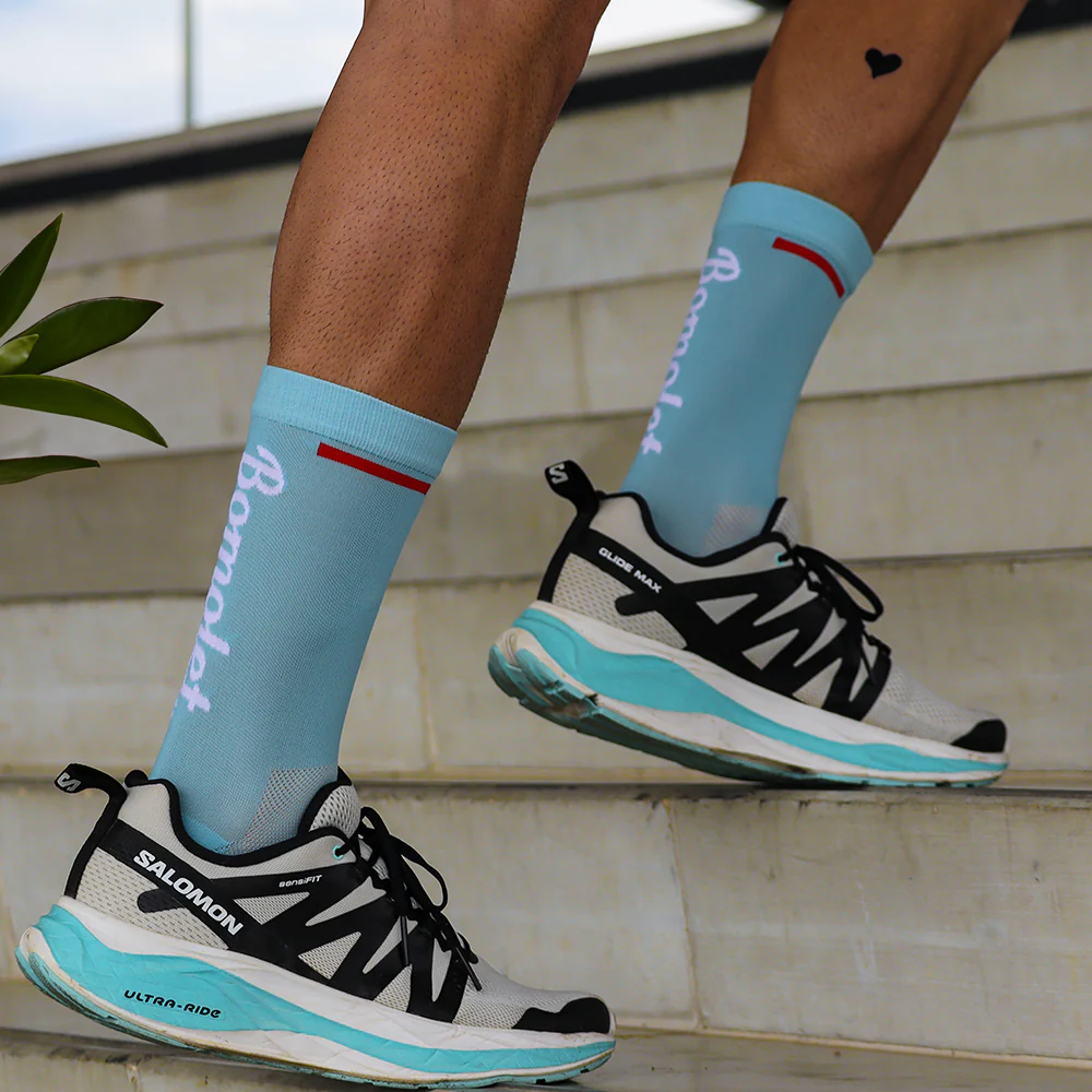 Chaussettes Running Hautes - La Hipster Ciel
